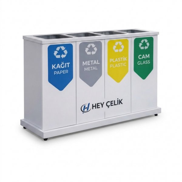 4 Lü Sıfır Atık Geri Dönüşüm Ünitesi (GD-218) – Kurumsal  Metal Atık Ayrıştırma Sistemi | Hey Çelik 