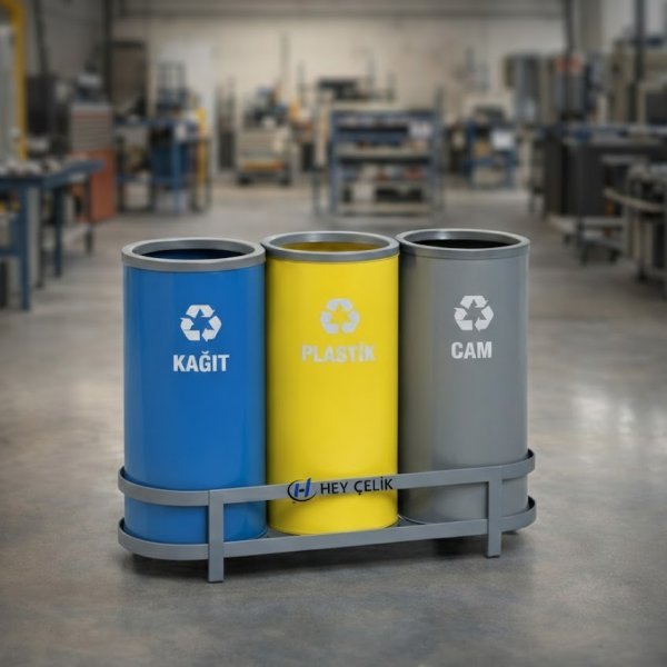 3 Lü Sıfır Atık Geri Dönüşüm Ünitesi | Hey Çelik Üretici Firma (GD-566)
